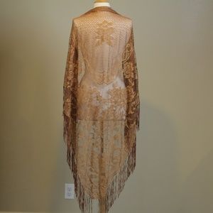 Copper Colored Fringe Shawl